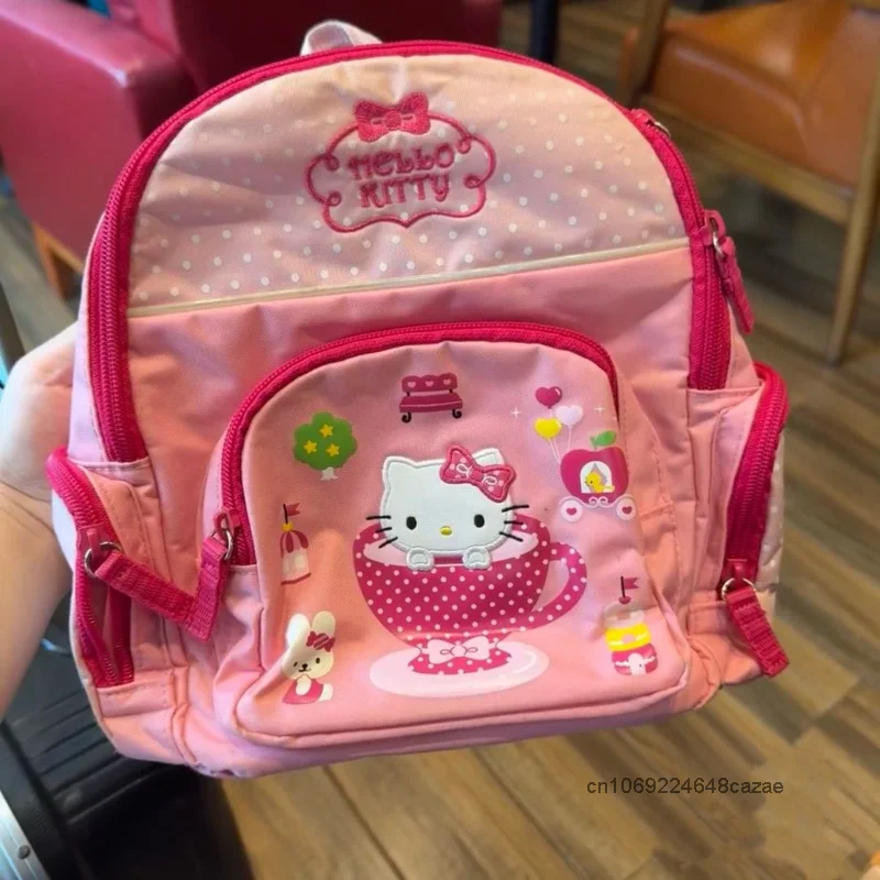 Sanrio Hello Kitty Y2k Sweet Girl New Backpack Cute Cartoon Embroidery Students Backpack Japanese Style Niche Pink Shoulders Bag