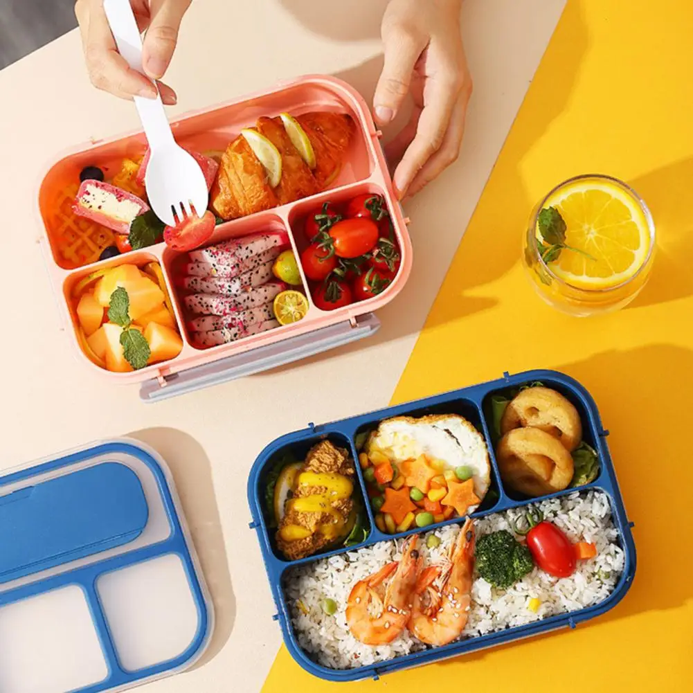 Kids Lunch Box Set with Utensils Leak-proof Bento Lunch Box Set for Ages 3-7 with Silicone Cup Forks Dip for Kids for Activities