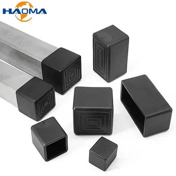 แผ่นรองขาโต๊ะ PVC สีดำทรงสี่เหลี่ยมแผ่นรองขาเก้าอี้ป้องกันการลื่นและป้องกันความเงียบ