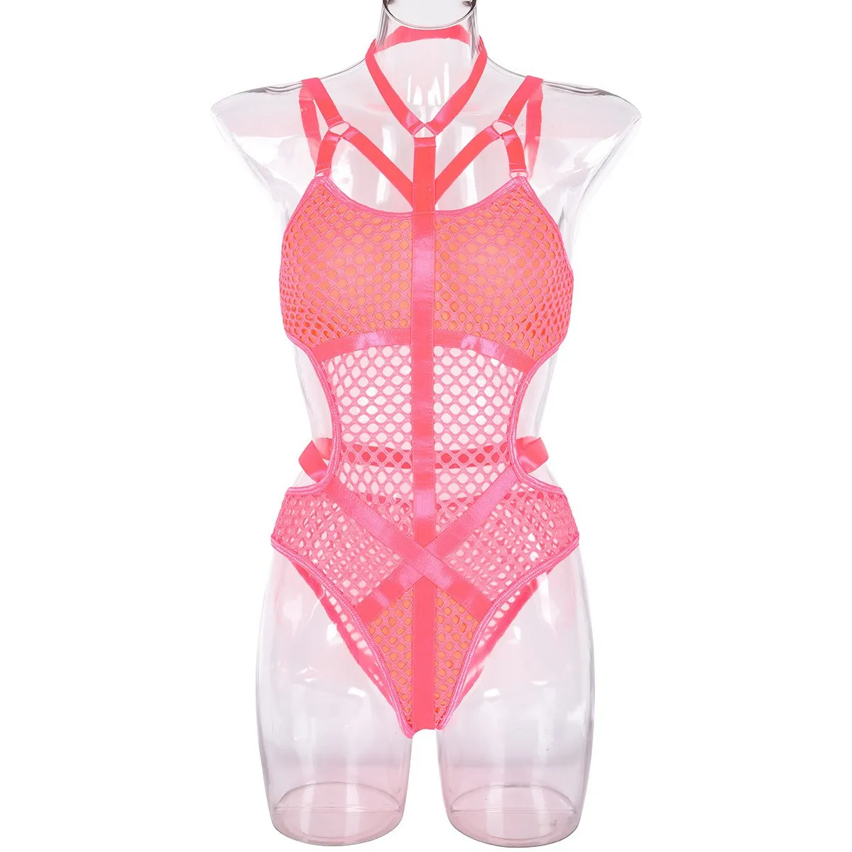 ใหม่ยุโรปและอเมริกาเซ็กซี่ Bodysuit ตาข่าย One-Piece Gogo Dancer ชุดไนท์คลับเครื่องแต่งกาย Rave เสื้อผ้า DN13132