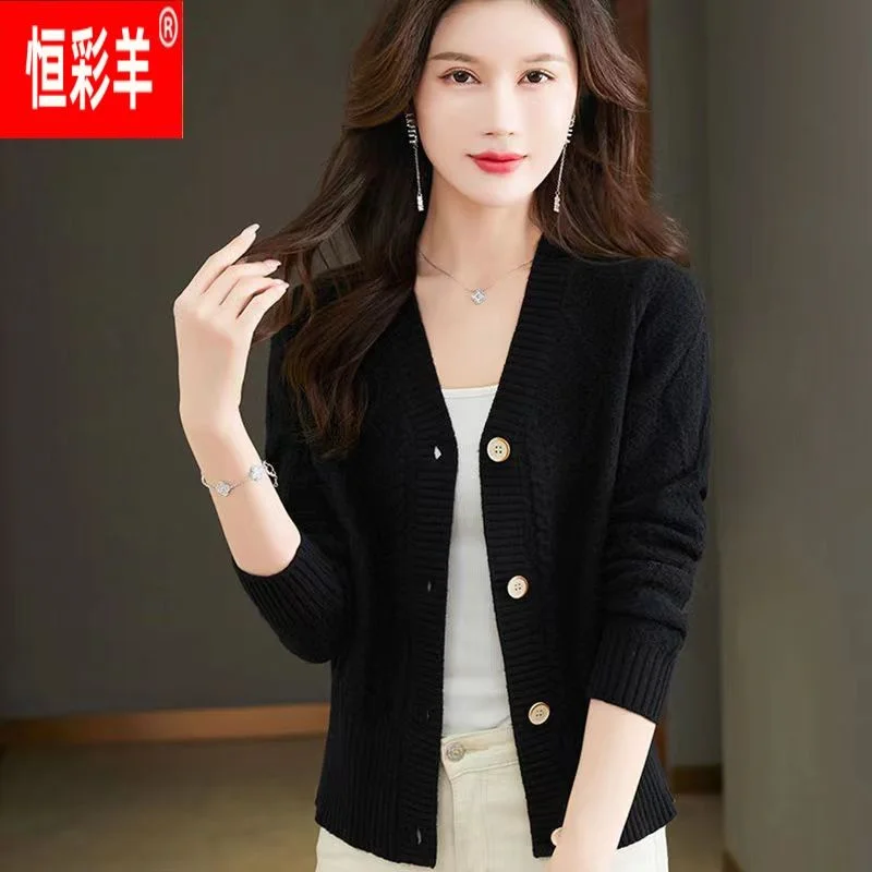 Female Korean Version High Waist Short Little Sweater Coat Women Spring Autumn With Skirt Card Waist Thin Knit Cardigan Outside.