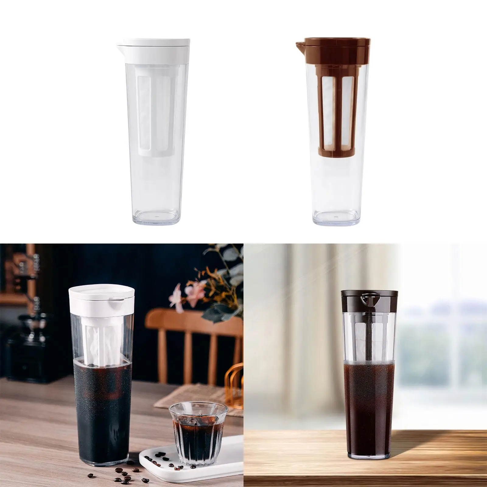 Cold Brew Maker, 1100ml Easy to Use, Clean Durable Leak Lid, Simple Large Capacity cold Pot for dining Kitchen Cafe