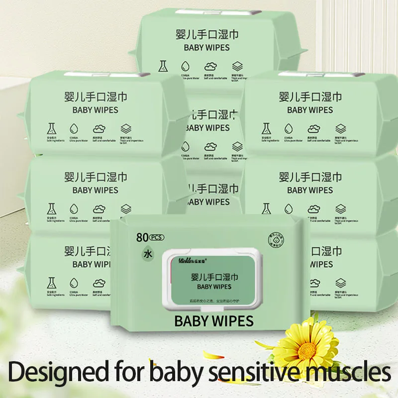 Suitable for babies with 80 pumping large packs of household cleaning hand and mouth wipes