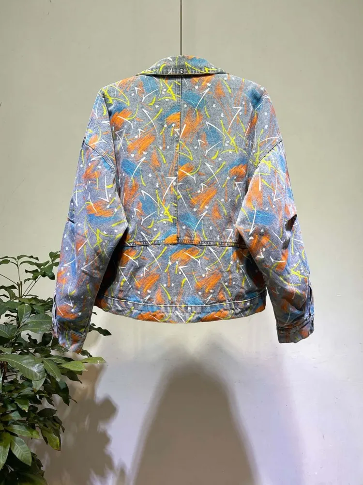 الشتاء النساء أسفل معطف الثعلب الفراء طوق المطبوعة الدنيم الستر بطانة انفصال سترة منفوخة مكتب سيدة واحدة الصدر ملابس خارجية