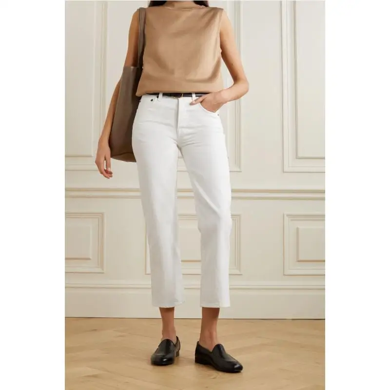 

Maxdutti Minimalist High Waisted Straight Fit Denim Pants Women Cropped Jeans Women's Jeans Woman Clothes Women's Denim Pants