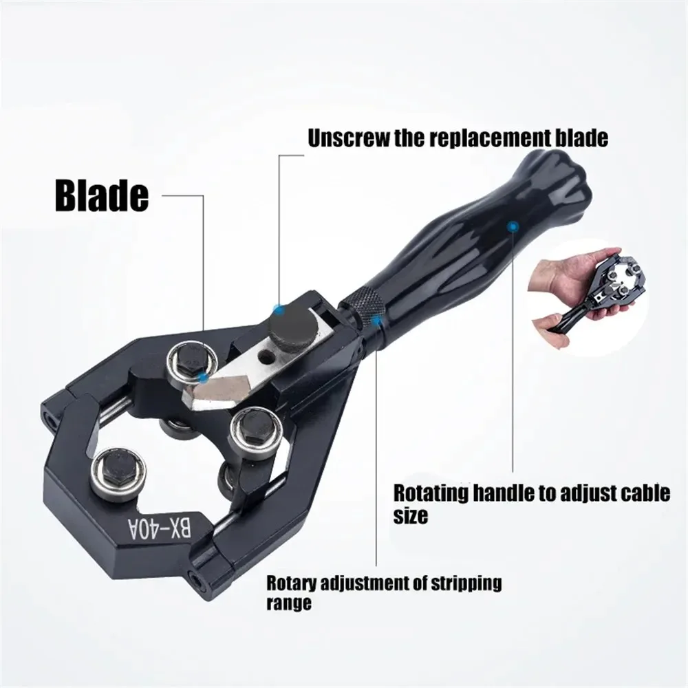 BX-40 Electrician Wire Stripper Plier 20-40mm High Voltage Cable and Insulation Stripping Pliers End Semiconductor Hand Tools