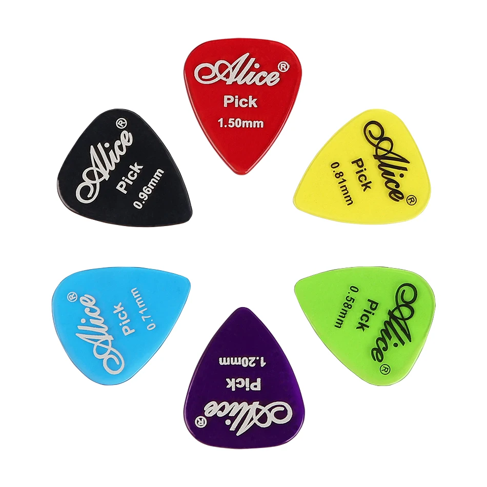 Alice 30/40/50Pcs a Set Clear and Matte Transparent Colorful PC Guitar Picks Assorted Thickness