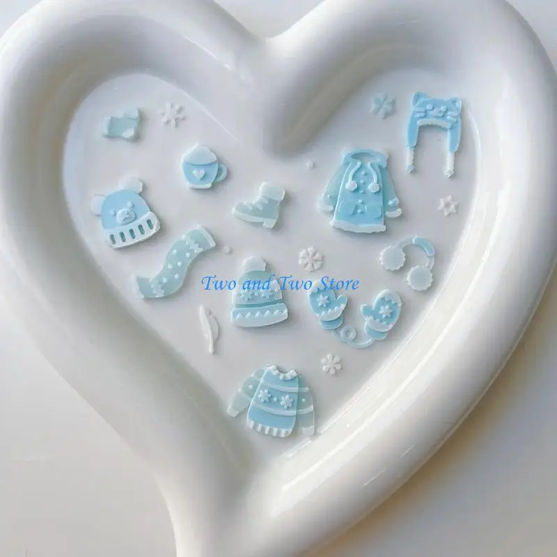 HX6F الشوكولاته فندان قوالب الحلوى صنع قوالب الملابس الشتوية شكل قوالب الخبز سيليكون لوازم الخبز للحلوى الغذاء #4