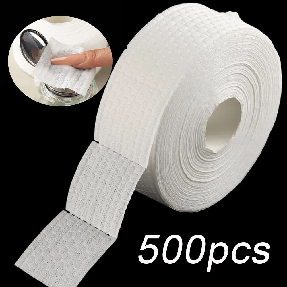 500 ชิ้นแผ่นสำลีทำความสะอาดร้านทำเล็บ 10 ซม. ยาทาเล็บเช็ดผ้าฝ้ายแผ่นทิ้งผ้าขนหนูเล็บกำจัดเล็บเครื่องมือทำเล็บ