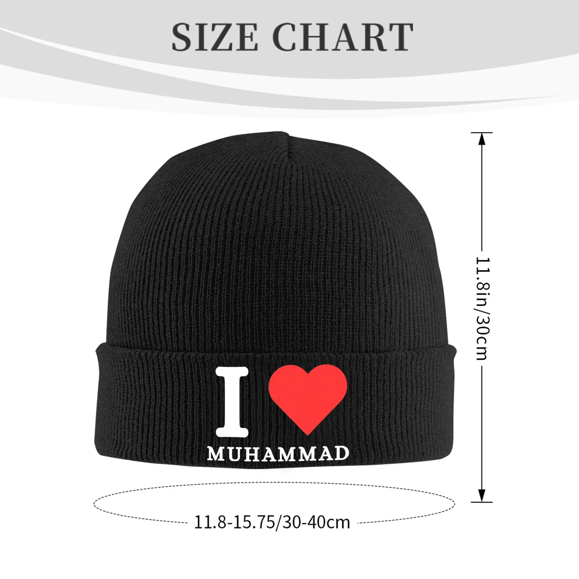 Czapki typu beanie z motywem I Love Muhammad, czapki typu bonnet, damskie i męskie, modne, w stylu hippie, czapki skullies, czapki beanie, jesienny design, elastyczne czapki.