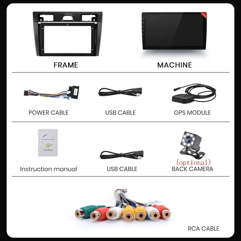 Android 17 for Ford Fiesta Mk VI 5 Mk5 2002-2008 Car Radio Multimedia GPS 2 Din DVD Carplay Navigation Player Stereo Head Unit