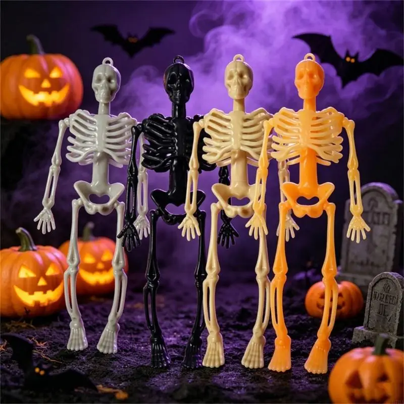 

10 Plastic Posable Skeleton Figure Decorations Realistic Halloween Props for Party Garden Display 87HA