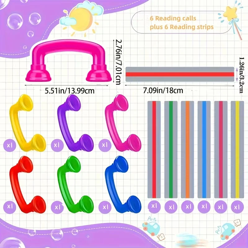 6 Pcs Whisper Read Devices 6 Pcs Reading guides, Auditory Feedback Tools For Reading Assist Students With Reading Disabilities