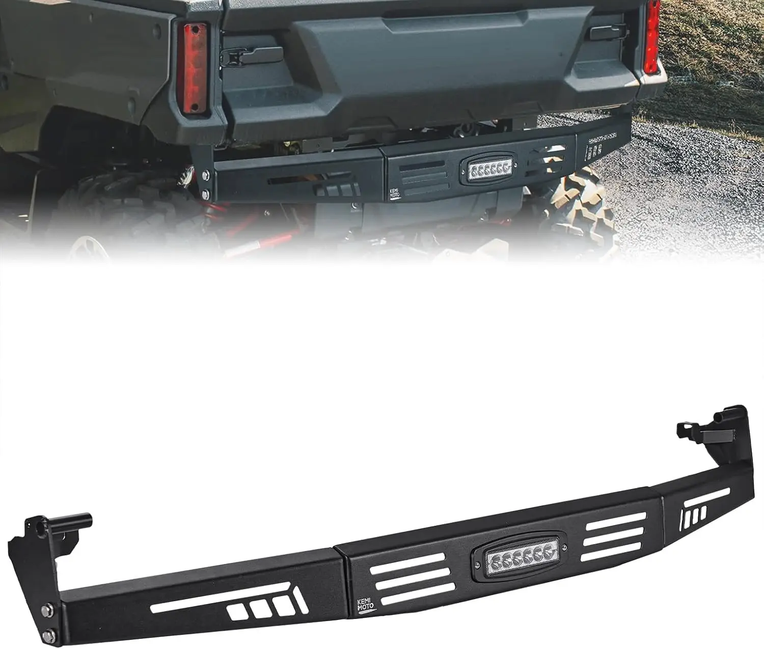 Rear Bumper with 18W LED Light, Compatible with Pioneer 1000