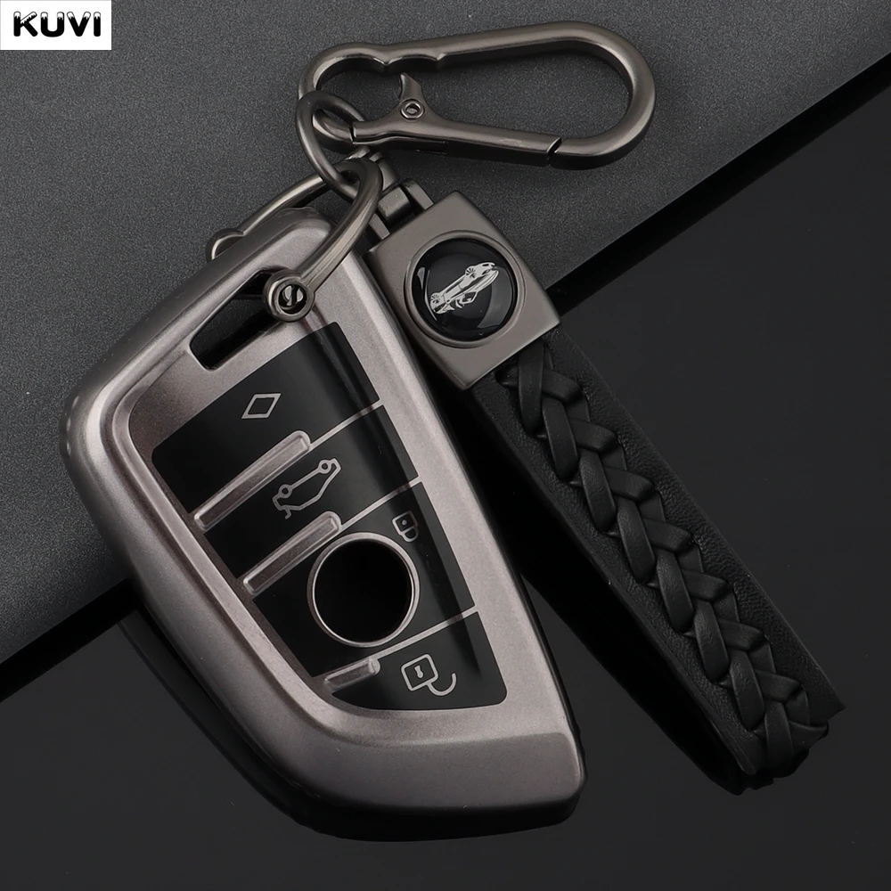 Graue TPU-Autoschlüsselhülle für BMW X1 X3 X4 X5 X6 F15 F16 G30 3 5 7 Serie G11 F48 Zubehör Schlüsselanhänger