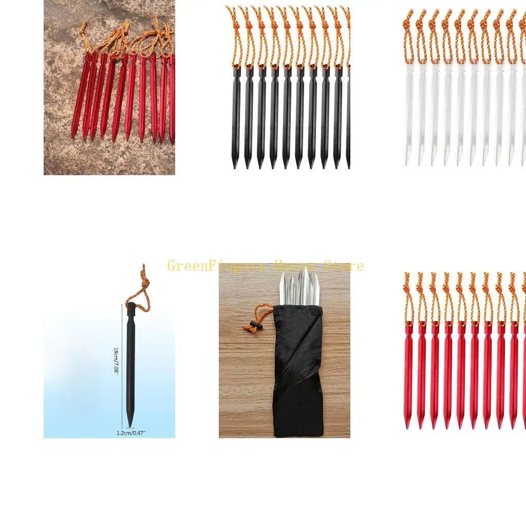 F68D Alumínio multifuncional Stakes Ferramenta essencial para estruturas pátio e jardim, mochila design acampamento