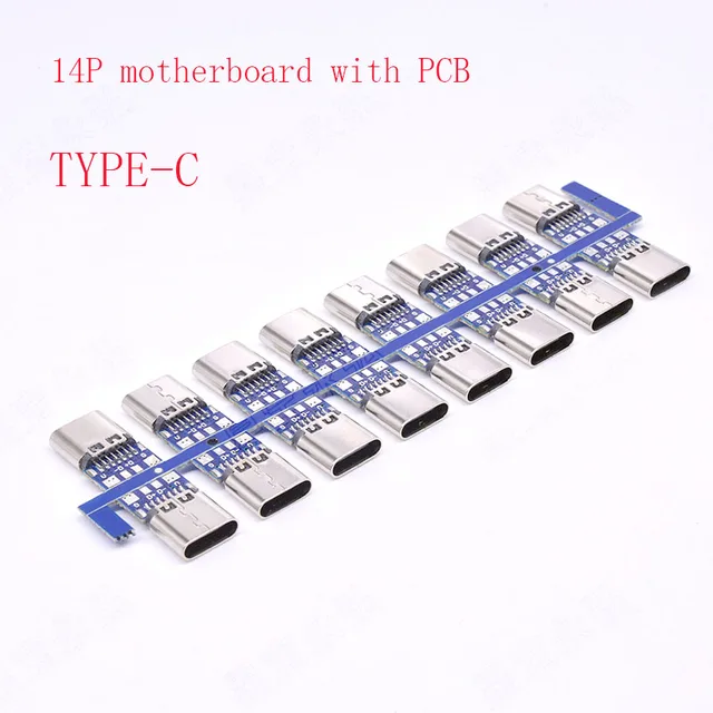 1-10 sztuk złącze USB 3.1 typu C 14-pinowe gniazdo żeńskie przez otwory PCB 180 pionowa osłona USB-C1