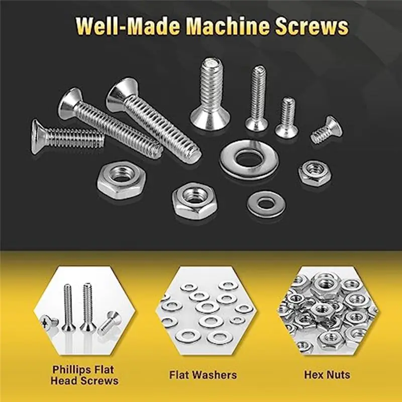 

A008 900 шт. Набор гаек и болтов для домашних проектов - Ассортимент машинных винтов из нержавеющей стали