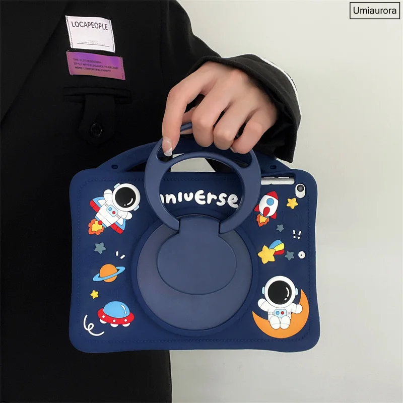 Dla Infinix X Pad 11 "XPad 11 cali 2024 silikonowe etui na tablet dla dzieci Cartoon jednorożec astronauta uchwyt stojak ochronny pokrywa Funda