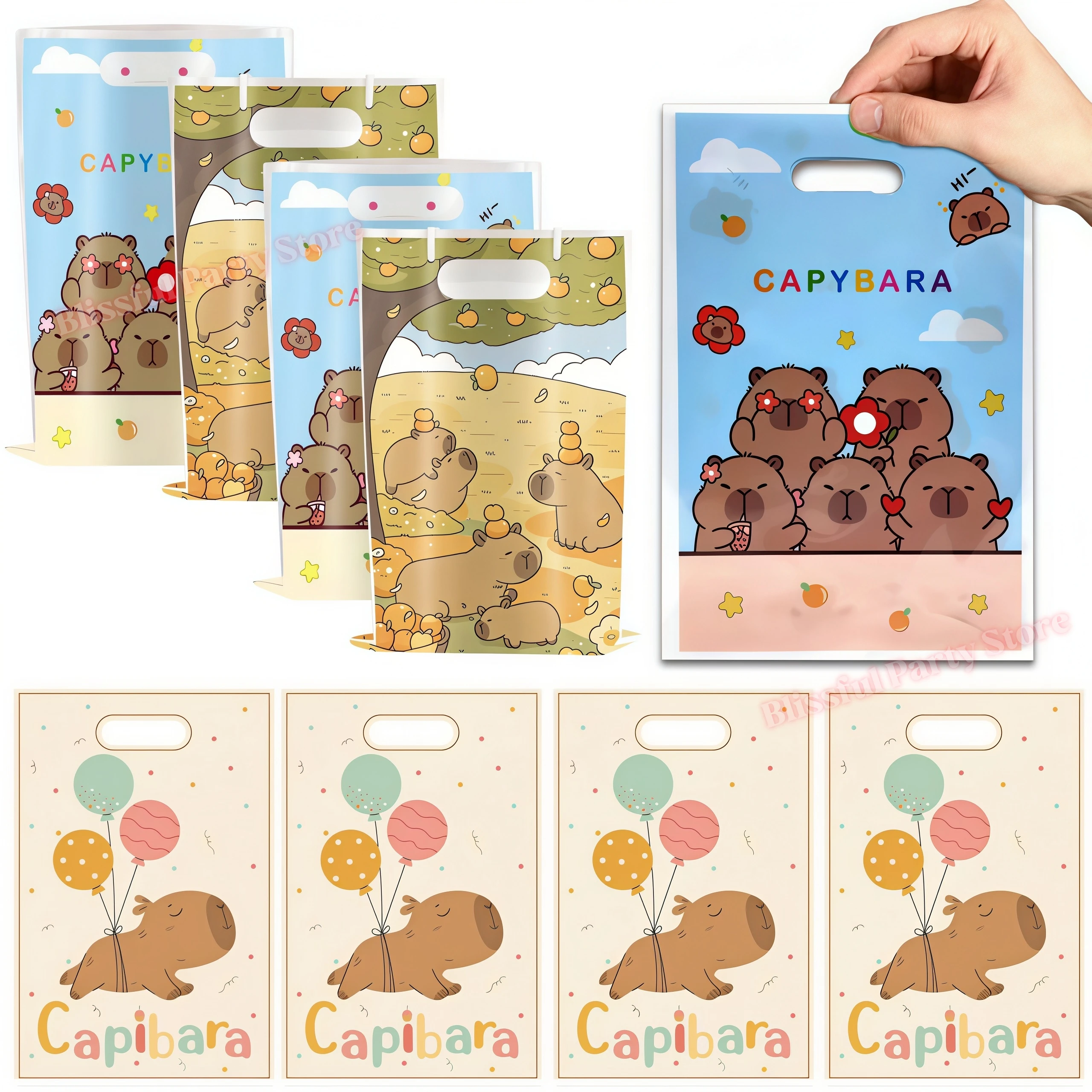 Capybara Geschenktüte Capybara Party Dekoration Capybara Geschenkverpackung Goodie Bag Süßigkeitentüte Baby Shower Zubehör Kinder Party Geschenke