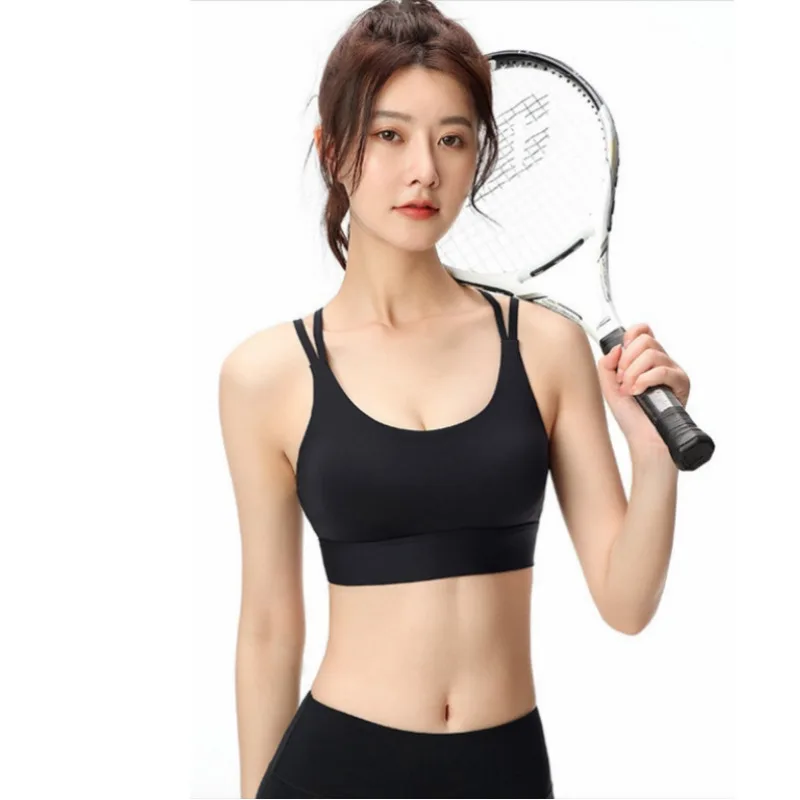 Sexy Women Cross Strap Beauty Back Gym Sportswear Yoga Bra Soft Push Up Sports Running Fiess Top Workout Bras Breathing Tops