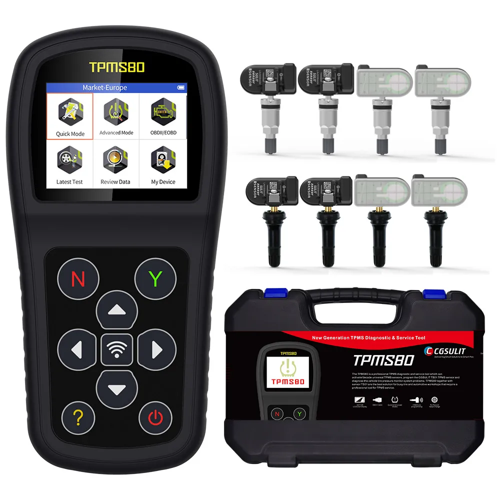 CGSULIT TPMS80 TPMS Service Tool Program TS01 Sensors Activate Relearn All Sensors TPMS Reset Read Clear TPMS DTCs