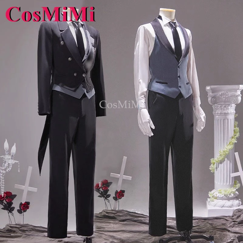 CosMiMi Anime Black Butler Sebastian·Michaelis 코스프레 의상 패션 Swallow-Tailed Coat 카니발 파티 역할 놀이 의류 New