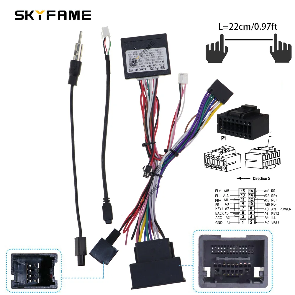 SKYFAME Car 16 Pin Wire Harness Adapter Canbus Box For Buick Regal Chevrolet Cruze Malibu Trax Track Tracker Aveo Opel Meriva B