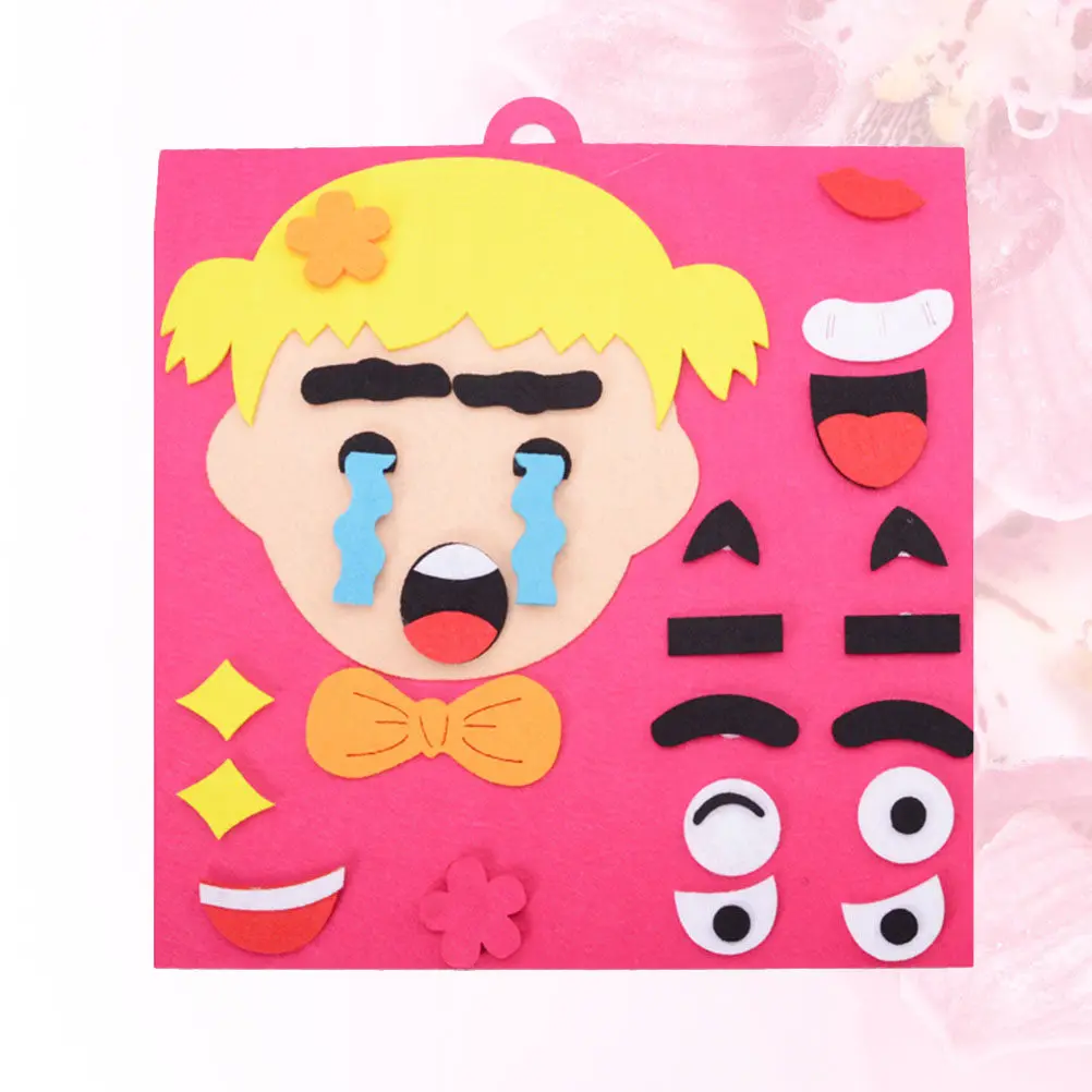 

1pc Facial Puzzle Toy Funny Faces Changing Puzzle Toy Early Development Toy DIY Educational Games Puzzle Set (Red Girl Style)