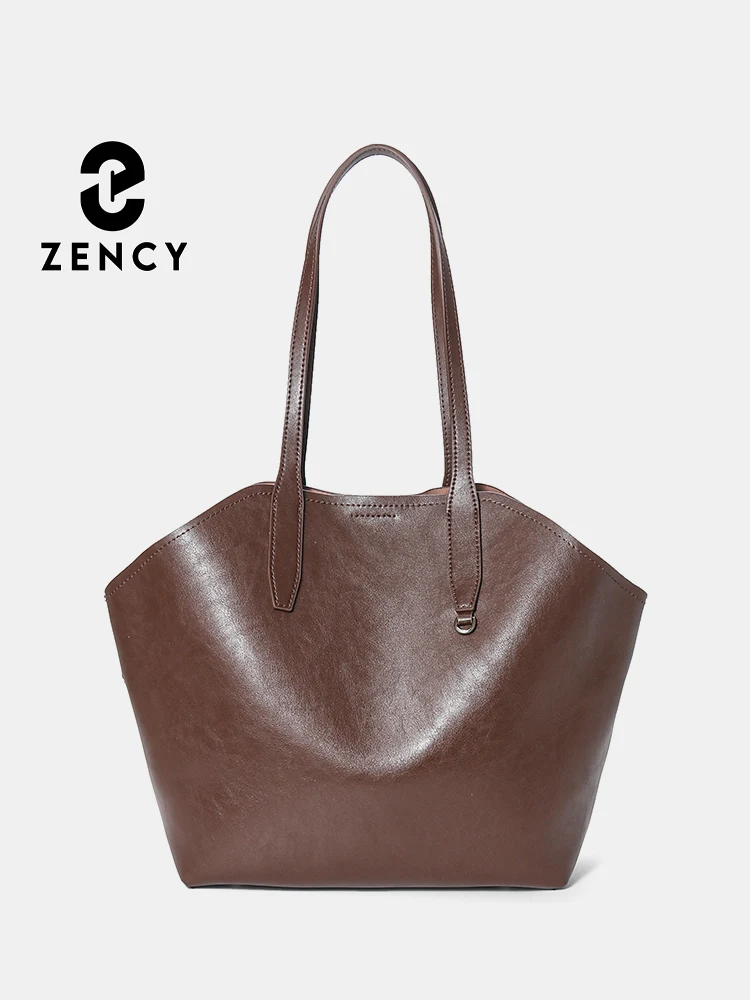 

2025 New Retro Coffee Women Handbag 100% Genuine Leather Ladies Shoulder Large Commuter Bag Designer Shopper Bag Real Cowhide