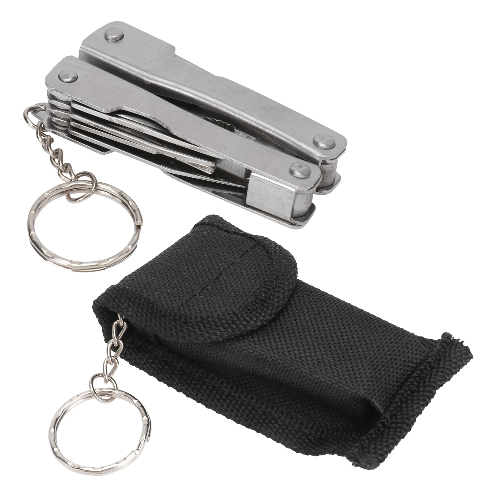 

9 In 1 Stainless Steel Foldable Plier Tong Clamp Kit Silver 6.8X3X1.2Cm Camping Hiking Outdoor Tool File Saw Knife Pry