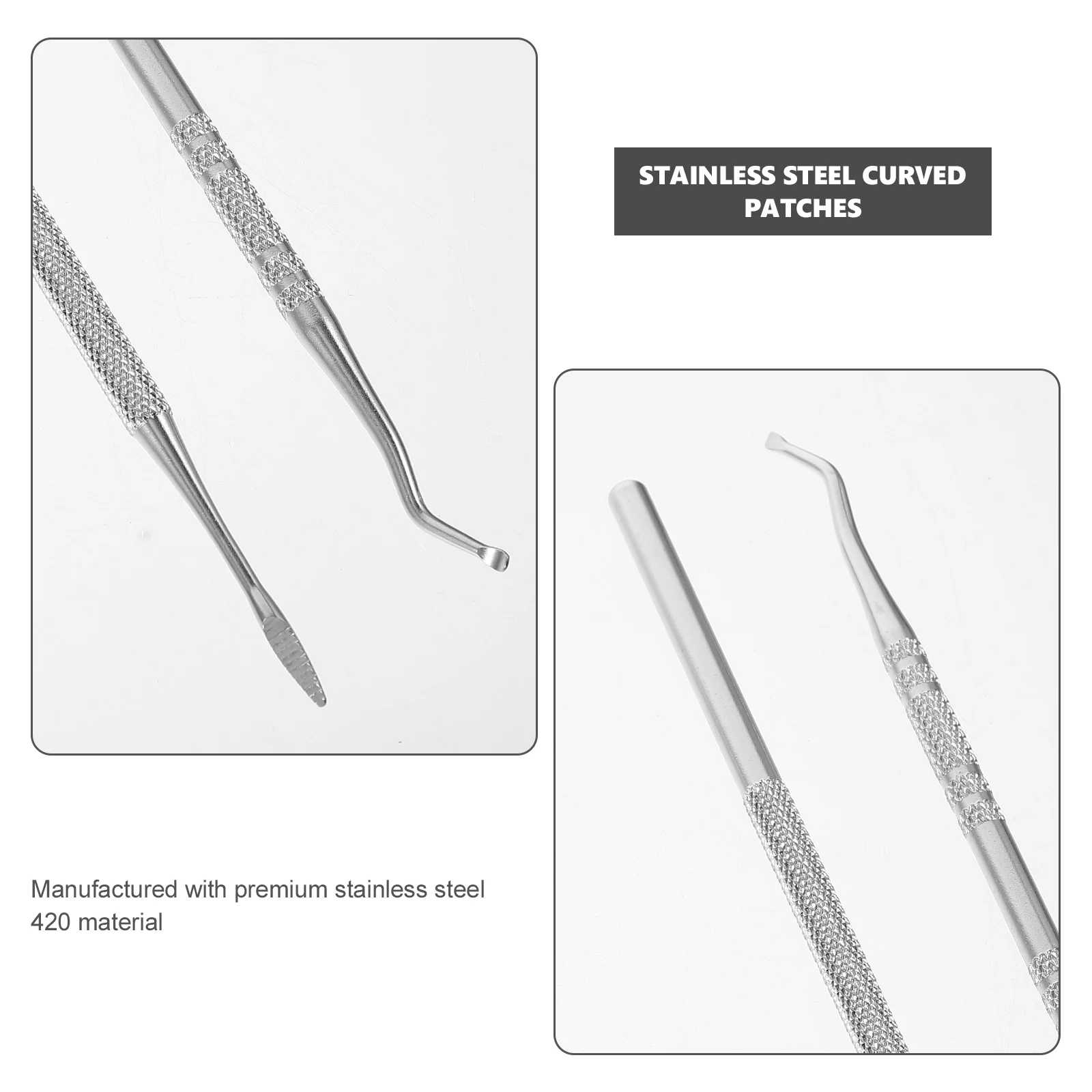 Ensemble d'autocollants pour ongles, 3 pièces, patchs incurvés en acier inoxydable, Corrections, bande pour ongles des pieds, manucure