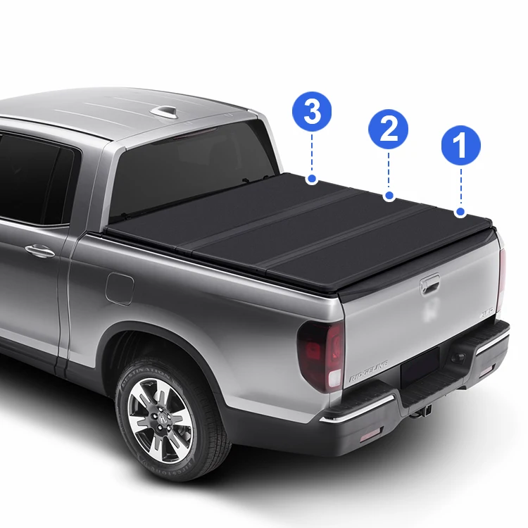 Factory 4x4 Pickup Truck Tonneau Cover Hard Tri-Fold Cover for Hilux Revo Vigo Ranger Navara Dmax BT-50 D40 Frontier Titan L200