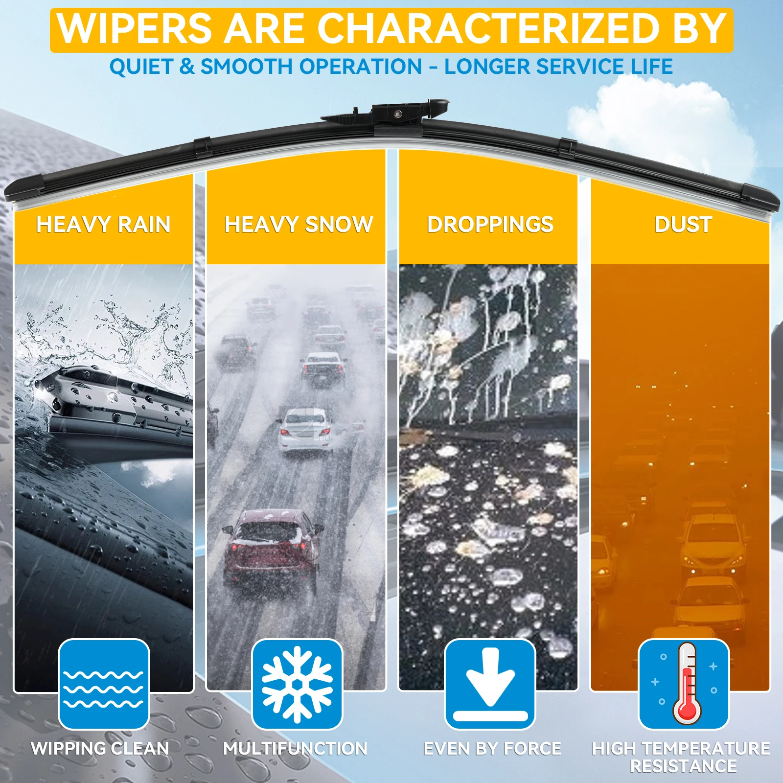 Erick's Wiper RHD & LHD Ford Transit Connect MK2 2014 - 2023용 앞유리 와이퍼 블레이드 앞유리 앞유리 창 브러쉬 28"+28"