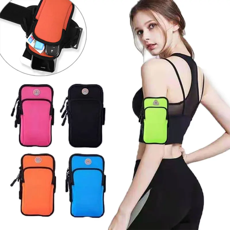 Outdoor Sports Fitness Arm Bag Protection Mobile Phone Arm Bag with Bandage Stability Large Capacity Mobile Phone Arm Bag