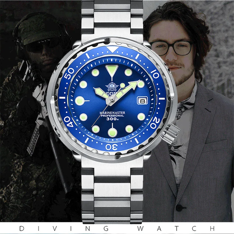 ADDIESDIVE Men’s Automatic Mechanical Watches Calendar Steel Waterproof Diver Watch Business Luminous Ceramic Bezel Wristwatche