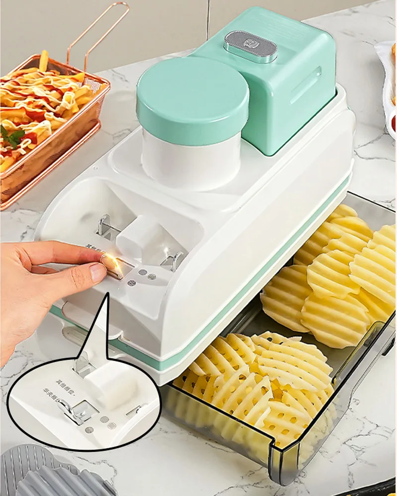 ماكينة تقطيع الخضروات الأوتوماتيكية، قطاعة شرائح البطاطس والليمون والخيار والجزر #5