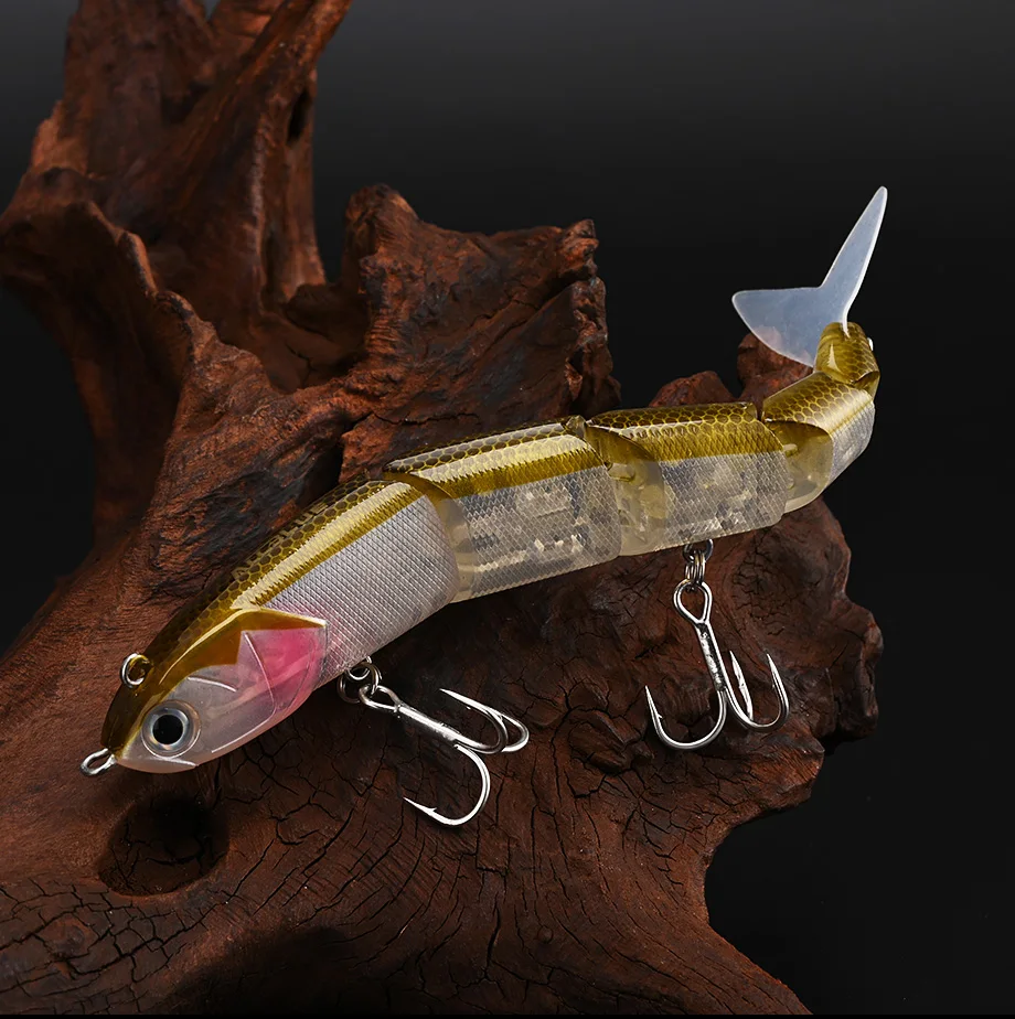ALLBLUE ALIVE BAIT 140 mm 16,5 g schwimmender Angelköder Gelenk Minnow Swimbait Stick Silicon Tail Topwater Bass Pike Tackle – Detail 3