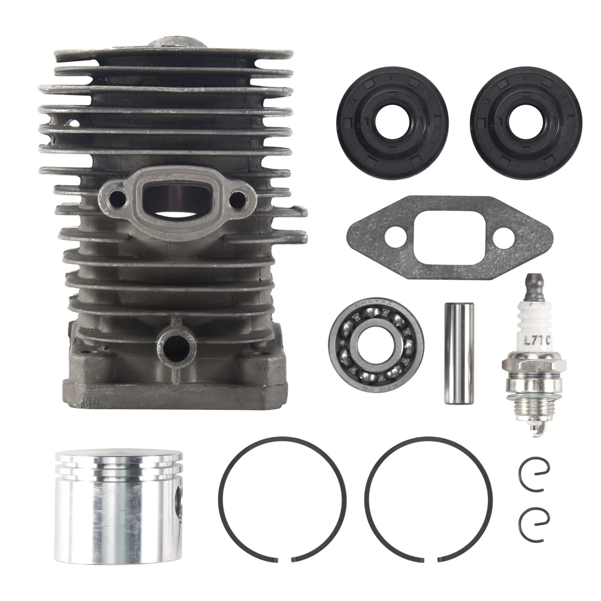 41.1mm Chainsaw Cylinder and Gasket Piston Assy Spark Plug Grooved Ball Bearing Kit for Partner 350 Partner 351