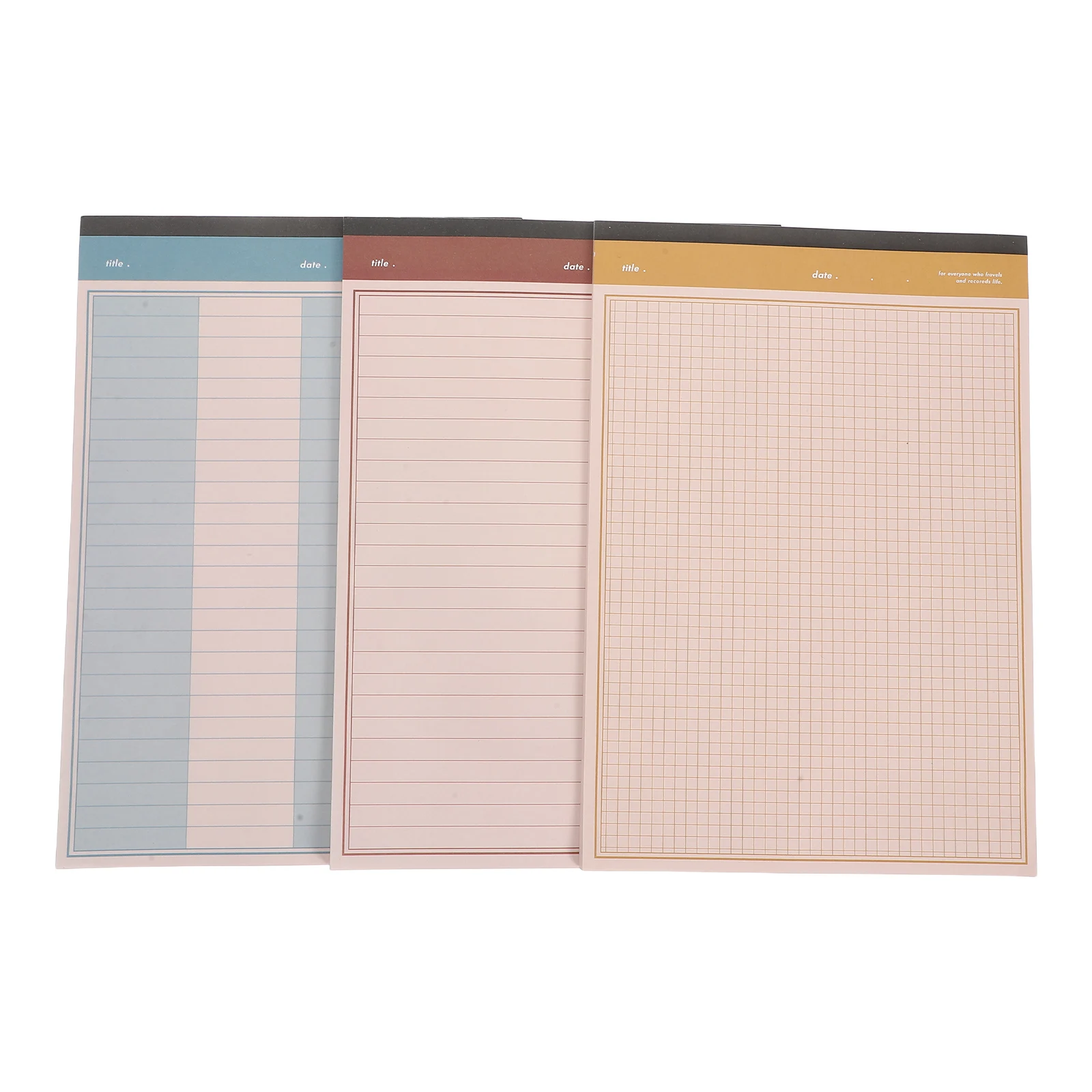 

3pcs Compact Study Notebook for Students Small Legal Ruled Lined Paper Smooth Writing Vibrant Colors Easily Tear-Off Binding