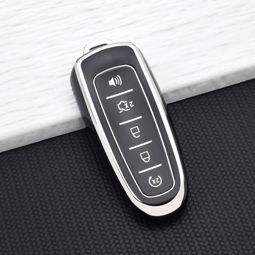 5 Buttons TPU Remote Car Key Case Cover Fob for Ford Explorer Edge Escape Flex Taurus 2011 - 2026 Smart Car Key