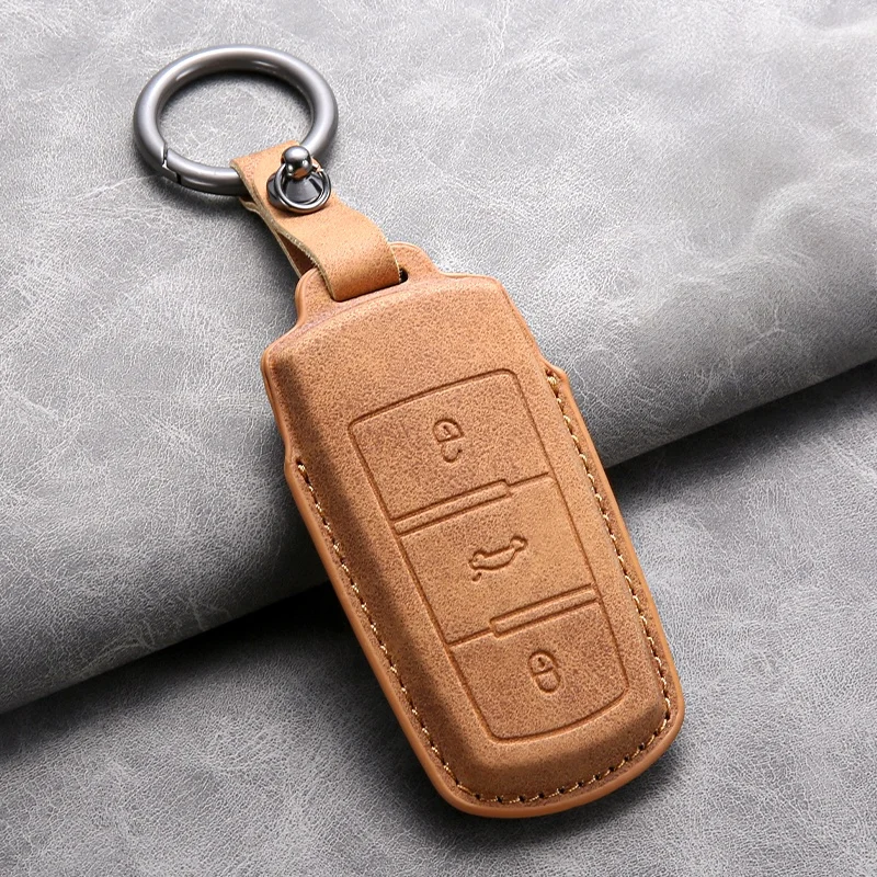 Car Key Fob Cover For Volkswagen Phideon,Touareg,Tiguan L,Lamando,2012‑2016 Magotan,CC,Passat,Teramont,Tayron,Lavida,Sagitar B7