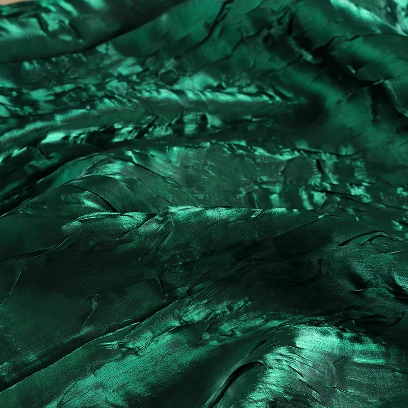 100cm Creative Irregular Water Ripple Crepe Fabric for Shirt Dress Wide-Leg Pants DIY Sewing Wrinkled Texture Breathable Fabric