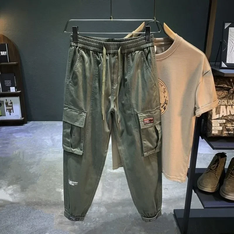 Outdoor Hiking Autumn Pencil Army Green Male Trousers Harem Men\'s Cargo Pants Casual Loose Street With Wholesale Large Size