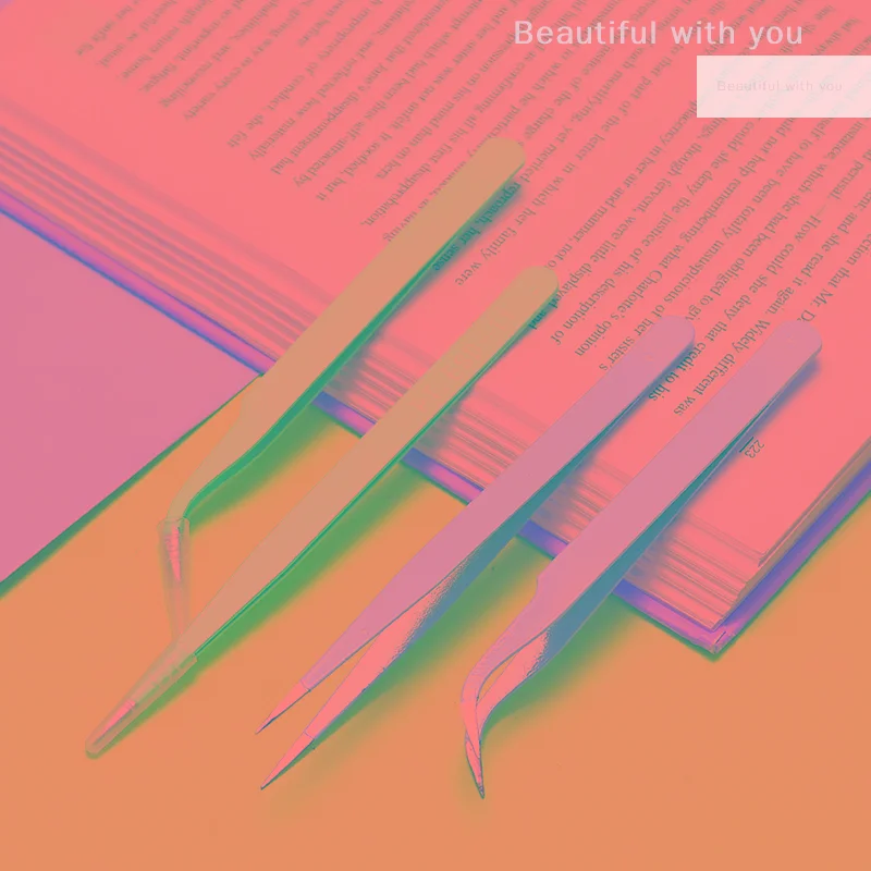 1 مجموعة الفولاذ المقاوم للصدأ مستقيم منحني الملقط لمسمار الفن ملصق الراين قطف أداة ماكياج رمش DIY الملقط أداة