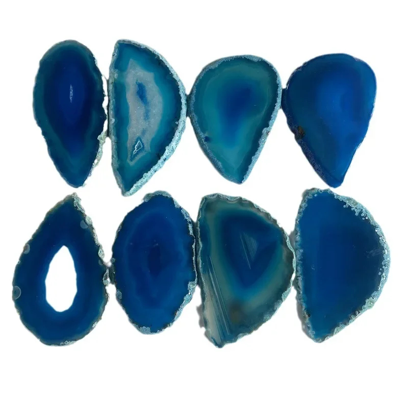 لا ثقب العقيق الطبيعي الجيود مصقول غير النظامية شريحة كريستال حجر قلادة ذاتية الصنع المعدنية ديكور المنزل شفاء حجر الكريستال #6