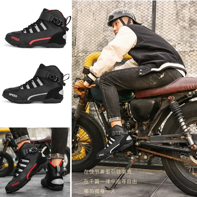 

Motorcycle Riding Shoes Motorcycle Boots Men Knight Four Seasons Motocross Boots Racing Short Boots Motorcycle Equipment