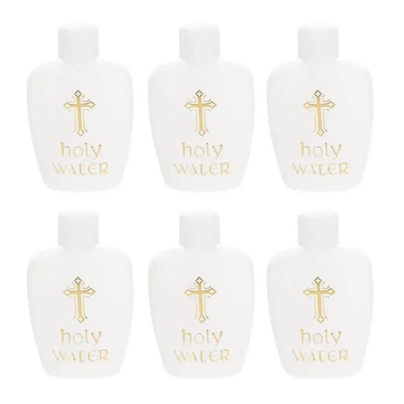 6Pcs Plastic Holy Water Bottles Church Holy Water Bottles Easter Cross Holy Water Bottle Baptism For Baptism And Exorcism