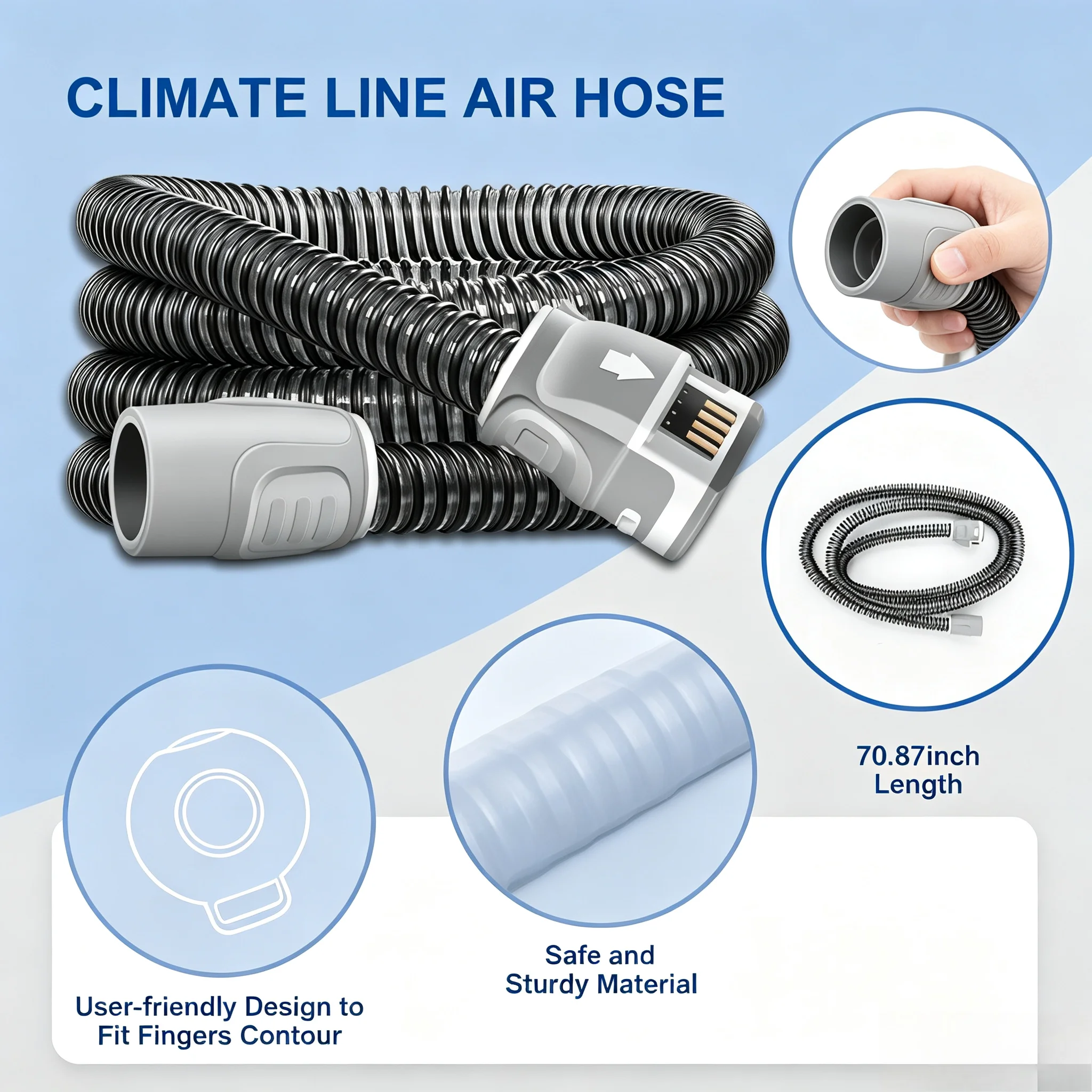 CPAP Replacement 2 In 1 Set Humidifier Water Tank Heated Tube Hose Compatible ResMed AirSense 10S11 Sleep Apnea Breathing Device