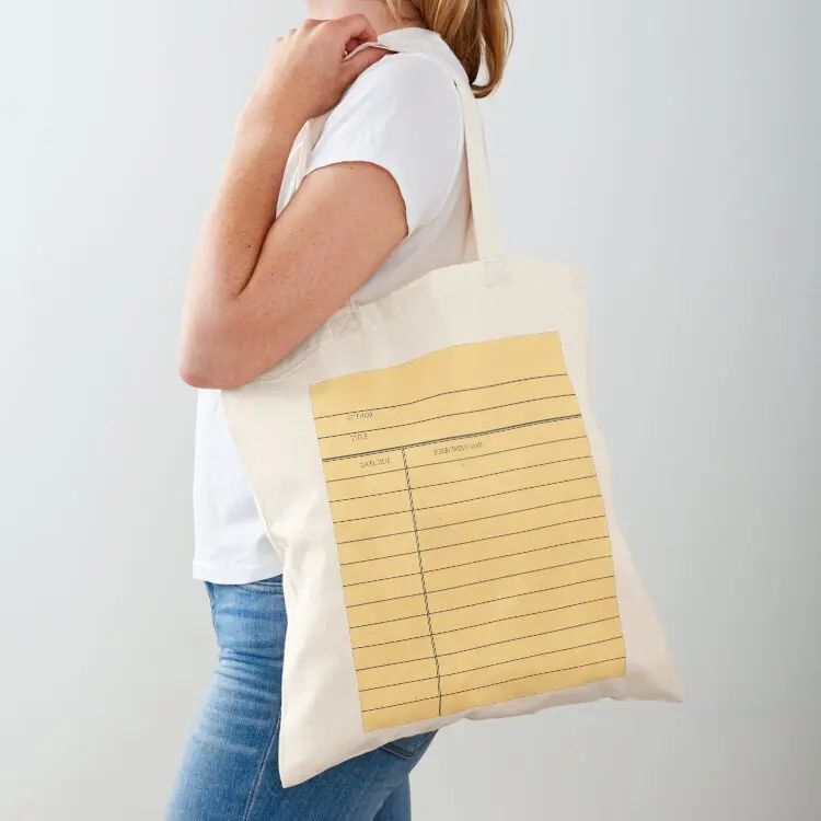 

Vintage Library Card - Yellow Gold Tote Bag shopper bags bag for beach ecological bags Woman shopper bag